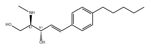 (2R,3S)-2-(メチルアミノ)-5-(4-ペンチルフェニル)-4-ペンテン-1,3-ジオール 化学構造式