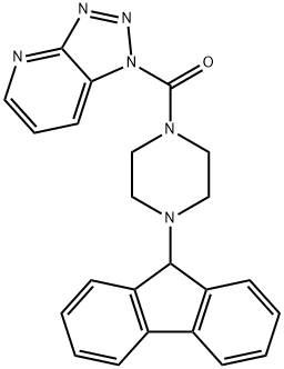 1-(9H-フルオレン-9-イル)-4-{1H-[1,2,3]トリアゾロ[4,5-b]ピリジン-1-カルボニル}ピペラジン 化学構造式