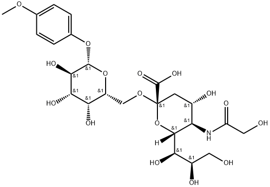 Neu5Gcα(2-6)GalβMPグリコシド 化学構造式