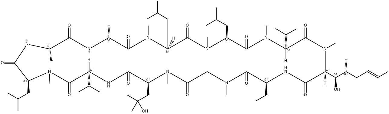 Cyclosporin A, 9-(4-hydroxy-N-methyl-L-leucine)- Structure