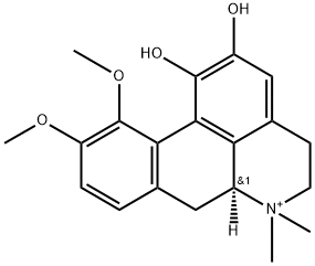 4H-Dibenzo[de,g]quinolinium, 5,6,6a,7-tetrahydro-1,2-dihydroxy-10,11-dimethoxy-6,6-dimethyl-, (6aS)-|酸李碱