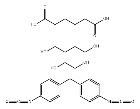 4,4'-二苯甲烷二异氰酸酯与丁二醇和聚乙二醇己二酸酯的聚合物 结构式