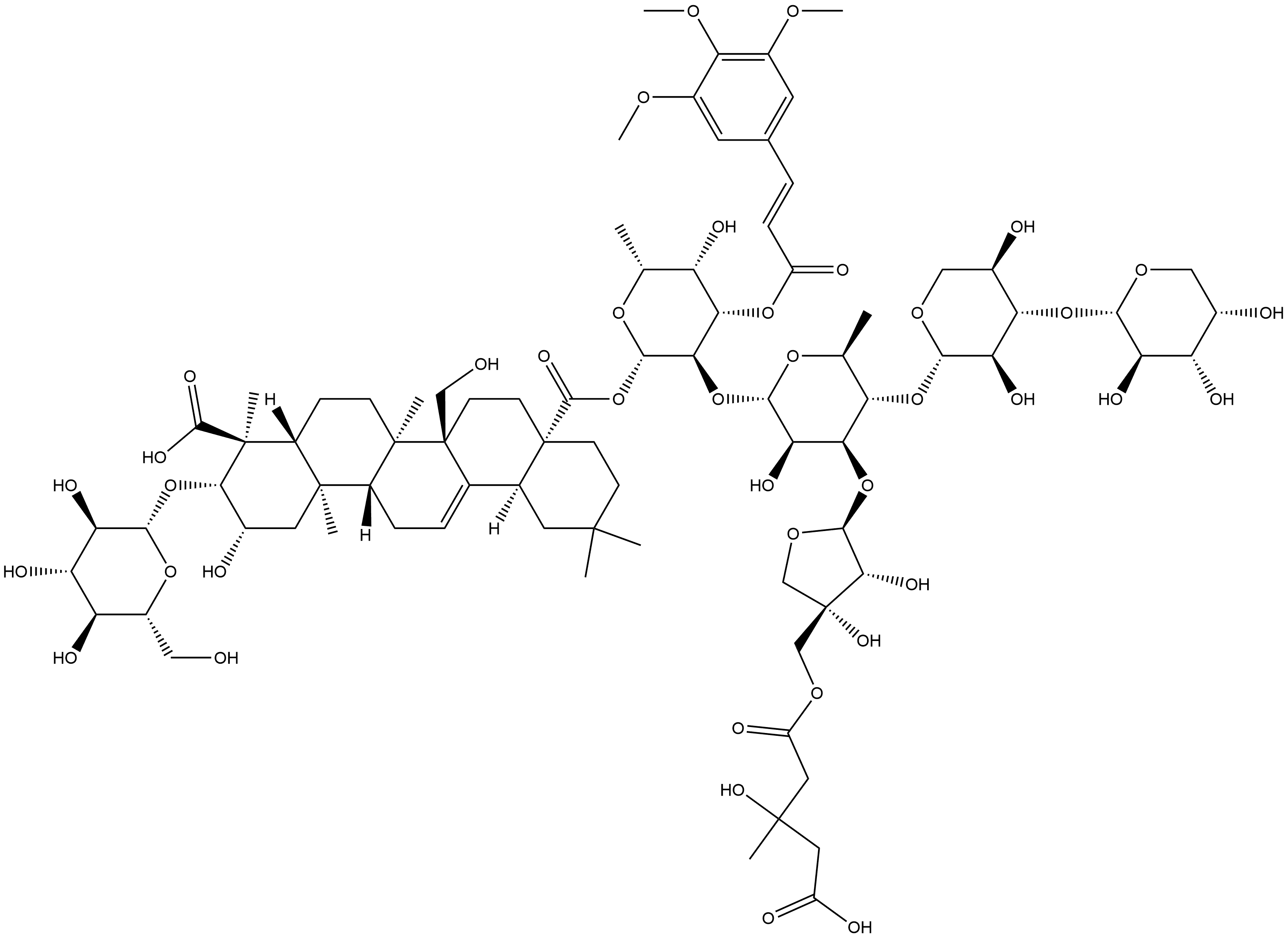 远志皂苷W,1078708-68-5,结构式