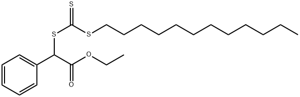 Benzeneacetic acid, α-[[(dodecylthio)thioxomethyl]thio]-, ethyl ester Structure
