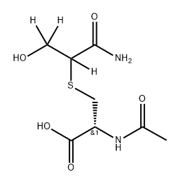 N-Acetyl-S-[2-amino-1-(hydroxymethyl-d2)-2-oxoethyl-1-d]-L-Cysteine,1079950-32-5,结构式