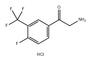 Ethanone, 2-amino-1-[4-fluoro-3-(trifluoromethyl)phenyl]-, hydrochloride (1:1) Structure