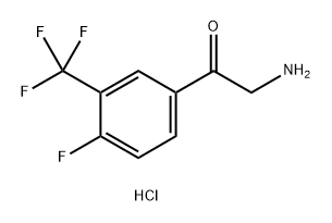 Ethanone, 2-amino-1-[4-fluoro-3-(trifluoromethyl)phenyl]-, hydrochloride (1:1) 化学構造式