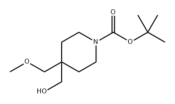 4-(羟甲基)-4-(甲氧基甲基)哌啶-1-羧酸叔丁酯 结构式