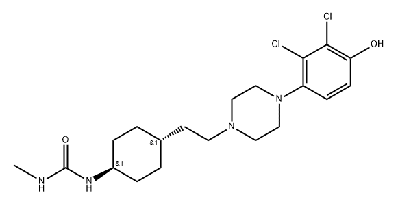 1-((1r,4r)-4-(2-(4-(2,3-Dichloro-4-hydroxyphenyl)piperazin-1-yl)ethyl)cyclohexyl)-3-methylurea,1084891-94-0,结构式