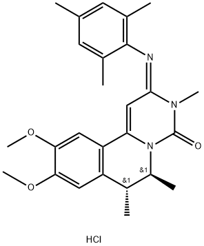 108589-79-3 4H-Pyrimido[6,1-a]isoquinolin-4-one, 2,3,6,7-tetrahydro-9,10-dimethoxy-3,6,7-trimethyl-2-[(2,4,6-trimethylphenyl)imino]-, monohydrochloride, (6S-trans)- (9CI)