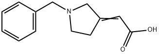 (E)-2-(1-benzylpyrrolidin-3-ylidene)acetic acid Struktur