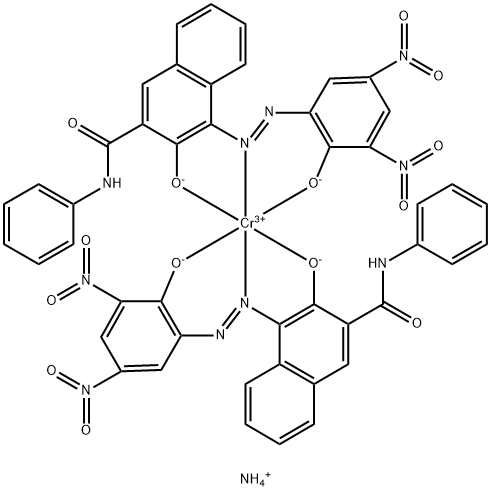 Chromat, bis(3-hydroxy-4-((2-hydroxy-3,5-dinitrophenyl)azo)-N-phenyl-2-naphthalencarboxamidato(2-))-, ammonium,109125-51-1,结构式