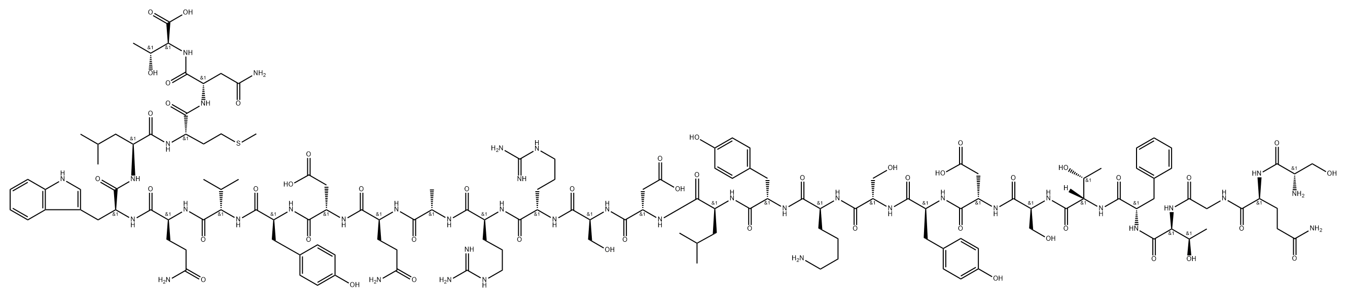 glucagon, des-His(1)-Tyr(22)- Structure