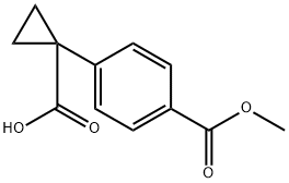 Benzoic acid, 4-(1-carboxycyclopropyl)-, 1-methyl ester Structure