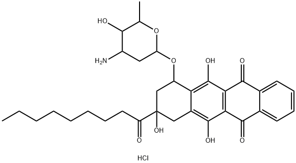 4 O-daunosaminyl-2,4,5,12-tetrahydroxy-2-nonanoyl-1,2,3,4-tetrahydro-6,11-naphthacenedione Structure