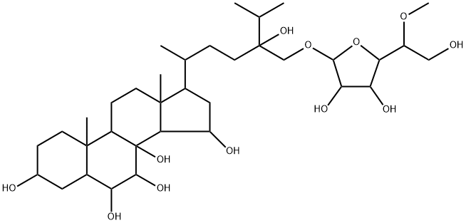 (24ξ)-28-[(5-O-Methyl-β-D-galactofuranosyl)oxy]-5α-ergostane-3β,6α,7α,8,15β,24-hexaol Structure