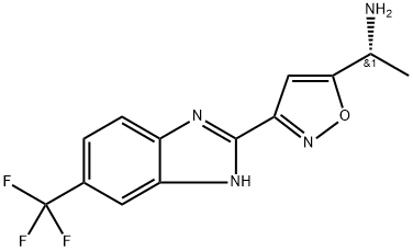 5-IsoxazoleMethanaMine, α-Methyl-3-[6-(trifluoroMethyl)-1H-benziMidazol-2-yl]-, (αR)- 化学構造式