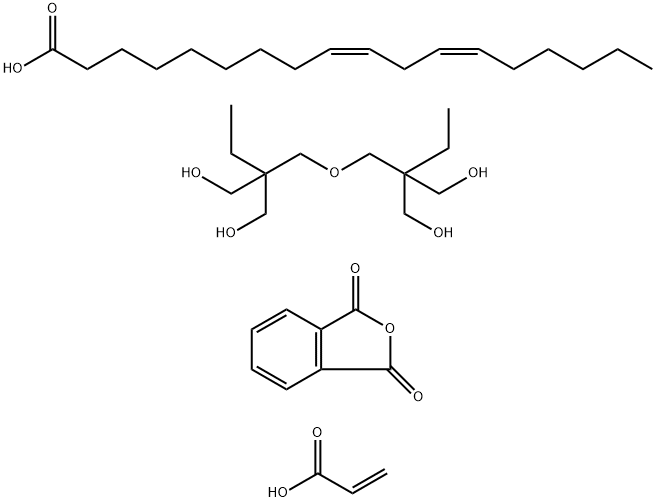 9,12-Octadecadienoic acid (9Z,12Z)-, dimer, polymer with 1,3-isobenzofurandione, 2,2-oxybis(methylene)bis2-ethyl-1,3-propanediol and 2-propenoic acid,109669-88-7,结构式