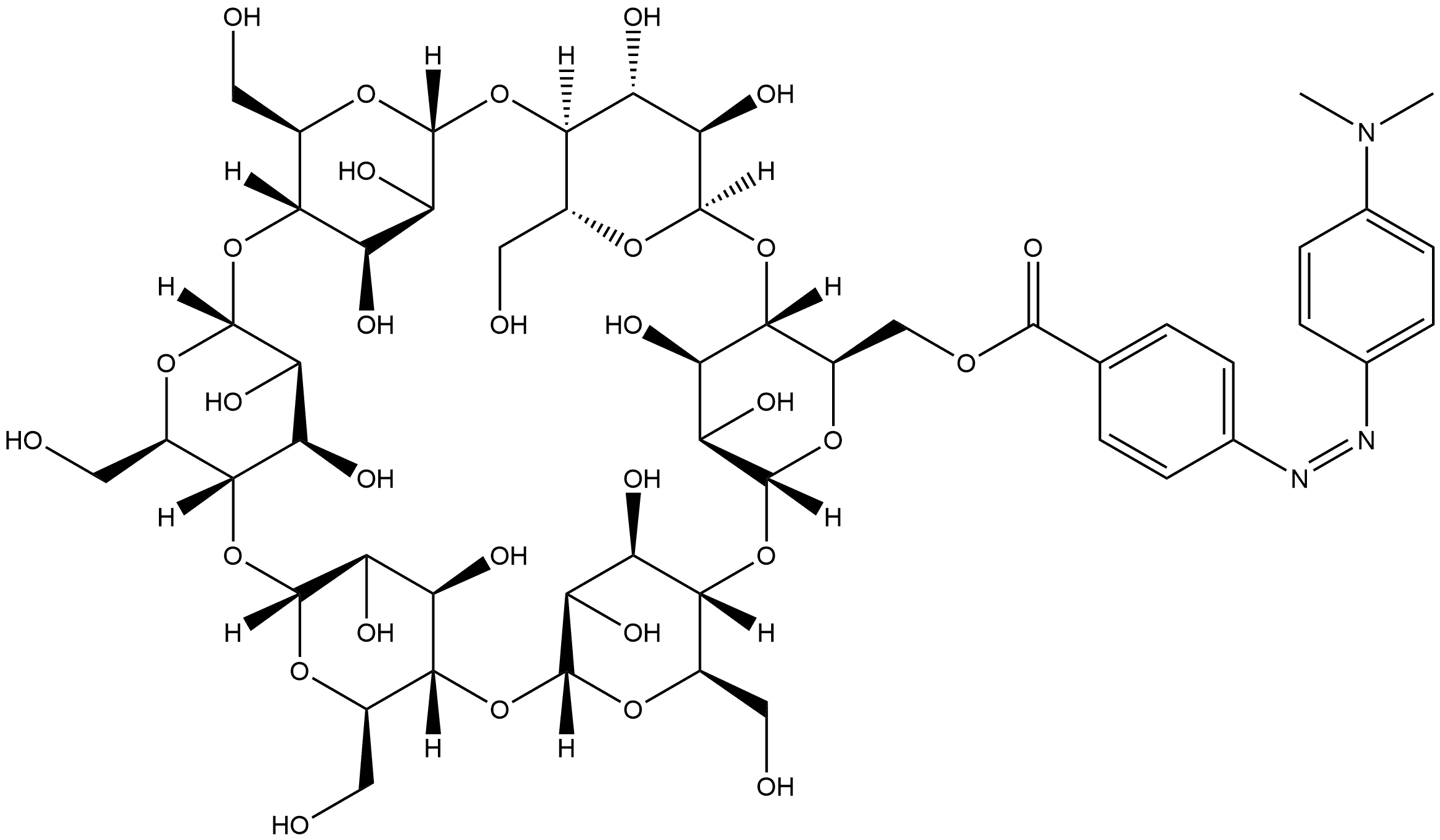 MNO-6-P-METHYL RED-ALPHA-CYCLODEXTRIN Struktur