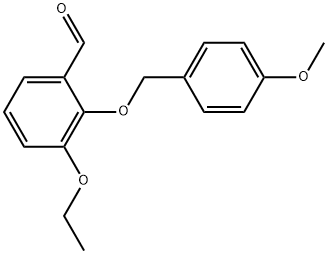 3-Ethoxy-2-[(4-methoxyphenyl)methoxy]benzaldehyde Struktur