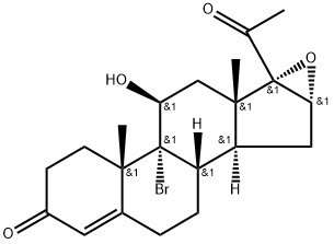 9-BroMo-16α,17-epoxy-11β-hydroxyprogesterone Struktur