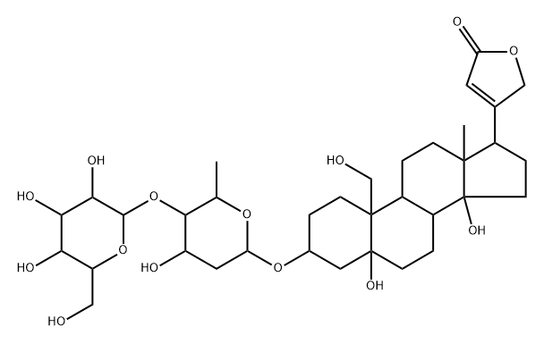 (3beta,5beta)-3-[(2,6-dideoxy-4-O-beta-D\-glucopyranosyl-beta-D\-ribo-hexopyranosyl)oxy]-5,14,19-trihydroxycard-20(22)-enolide|葡萄糖芥苷