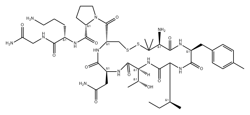 oxytocin, -1-(beta-mercapto-(beta,beta-cyclopentamethylene)propionic acid)-Phe(Me)(2)-Thr(4)-Orn(8)- Struktur