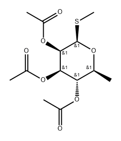 .beta.-L-Mannopyranoside, methyl 6-deoxy-1-thio-, triacetate 化学構造式