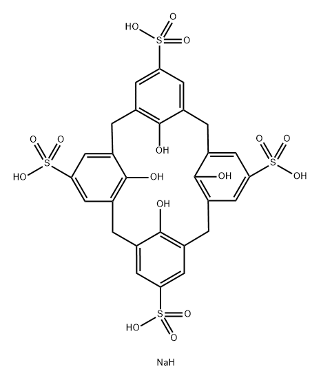 Pentacyclo[19.3.1.13,7.19,13.115,19]octacosa-1(25),3,5,7(28),9,11,13(27),15,17,19(26),21,23-dodecaene-5,11,17,23-tetrasulfonic acid, 25,26,27,28-tetrahydroxy-, sodium salt (1:4) Structure