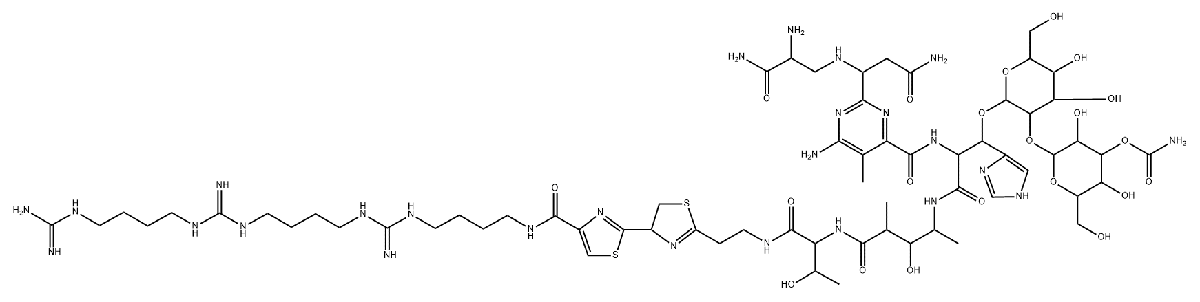 N1-(20-Amino-6,13,20-triimino-5,7,12,14,19-pentaazaicosan-1-yl)-7,8-dihydrobleomycinamide Struktur