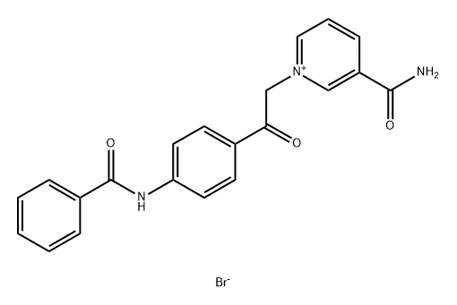 Pyridinium, 3-(aminocarbonyl)-1-[2-[4-(benzoylamino)phenyl]-2-oxoethyl]-, bromide (1:1) 结构式