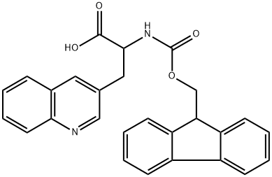 2-((((9H-芴-9-基)甲氧基)羰基)氨基)-3-(喹啉-3-基)丙酸,1106706-63-1,结构式