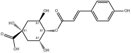 Cyclohexanecarboxylic acid, 1,3,5-trihydroxy-4-[[(2E)-3-(4-hydroxyphenyl)-1-oxo-2-propen-1-yl]oxy]-, (1α,3R,4α,5R)- Struktur