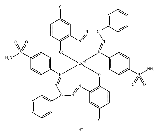 4-[[[(5-クロロ-2-ヒドロキシフェニル)アゾ]フェニルメチル]アゾ]ベンゼンスルホンアミド/コバルト,(2:1) 化学構造式