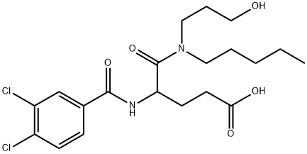 Pentanoic acid, 4-[(3,4-dichlorobenzoyl)amino]-5-[(3-hydroxypropyl)pentylamino]-5-oxo- 结构式