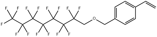1-乙烯基-4- [[(2,2,3,3,4,4,5,5,6,6,7,7,8,8,8-十五氟辛基)氧基]甲基] 苯, 111158-90-8, 结构式