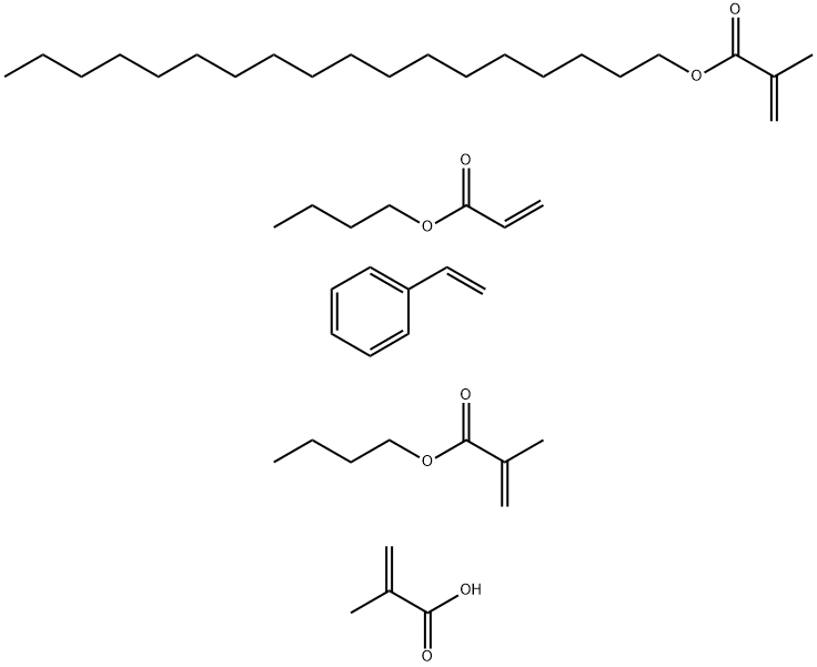 2-Methyl-2-propenoic acid polymer with butyl 2-methyl-2-propenoate, butyl 2-propenoate, ethenylbenzene and octadecyl 2-methyl-2-propenoate,111325-21-4,结构式