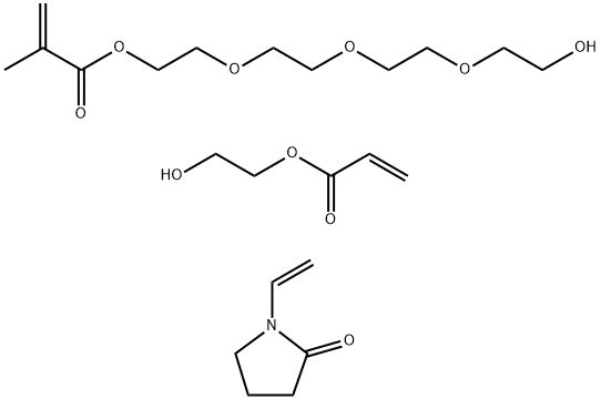 2-Propenoic acid, 2-methyl-, 2-2-2-(2-hydroxyethoxy)ethoxyethoxyethyl ester, polymer with 1-ethenyl-2-pyrrolidinone and 2-hydroxyethyl 2-propenoate 结构式