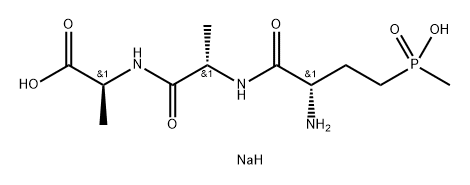 [(S)-4-[メチル(ヒドロキシ)ホスフィニル]-2-アミノブタノイル]-L-Ala-L-Ala-OH/ナトリウム,(1:x) 化学構造式