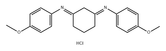 p-Anisidine, N,N′-1,3-cyclohexanediylidenedi-, hydrochloride 化学構造式