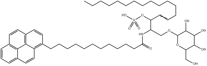 12-(1-pyrenedodecanoyl)sphingosylgalactosyl-O-3-sulfate Structure