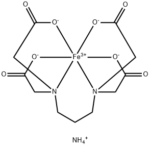 トリメチレンジアミンＮ，Ｎ，Ｎ’，Ｎ’四酢酸＝アンモニウム·（ＩＩＩ） 化学構造式