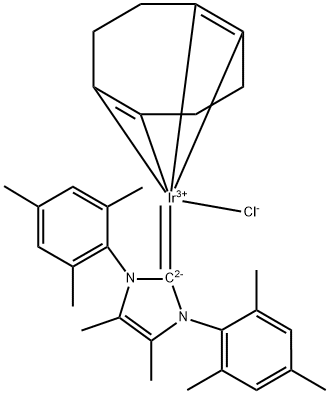 Chloro(1,5-cyclooctadiene)[4,5-dimethyl-1,3-bis(2,4,6-trimethylphenyl)imidazol-2-ylidene] iridium(I), min. 98% Structure