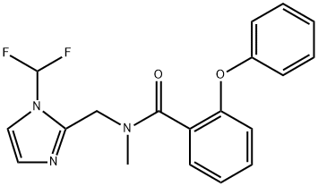 N-((1-(difluoromethyl)-1H-imidazol-2-yl)methyl)-N-methyl-2-phenoxybenzamide Struktur