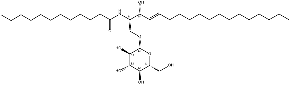 D-GLUCOSYL--1,1' N-LAUROYL-D-ERYTHRO-SPHINGOSINE,111956-48-0,结构式