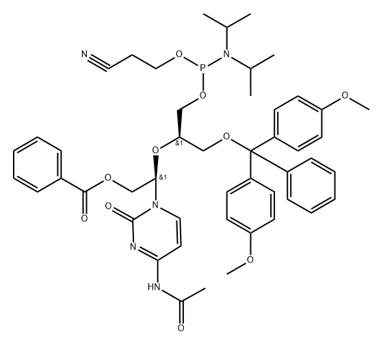 UNA-C(AC) PHOSPHORAMIDITE 结构式