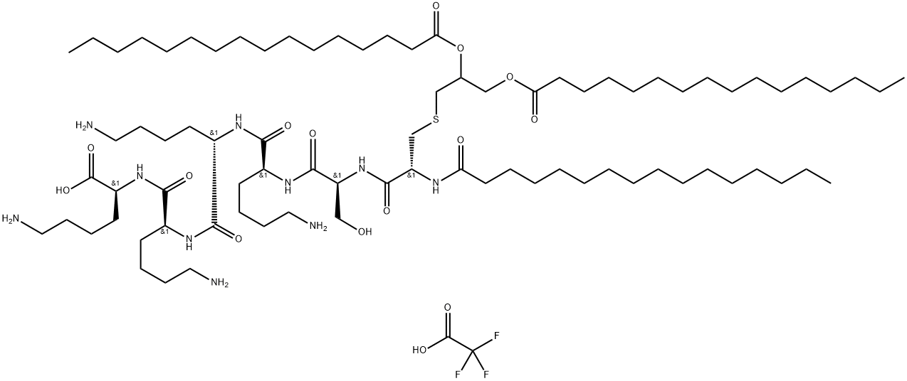 Pam3Cys-Ser-(Lys)4 TFA 化学構造式