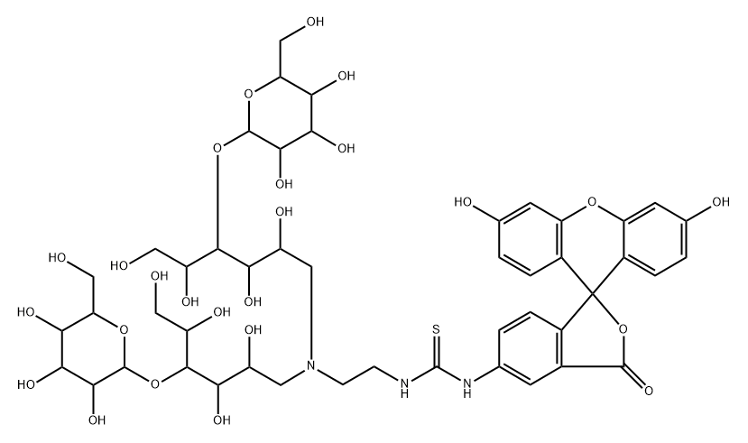 N,N-dilactitol-N'-fluoresceinylethylenediamine Structure