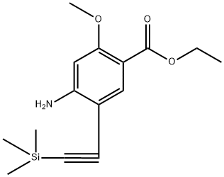 ethyl 4-amino-2-methoxy-5-((trimethylsilyl)ethynyl)benzoate Structure