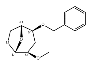 .beta.-D-ribo-Hexopyranose, 1,6-anhydro-3-deoxy-2-O-methyl-4-O-(phenylmethyl)-,112338-36-0,结构式